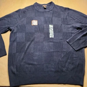 Mens XL Dockers 100% Acrylic Light Weight Soft Navy Sweater Crew Neck NWT - Picture 1 of 9