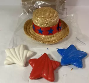 Star Spangled Soaps,Straw Hat,Vintage,Avon,Limited Edition,Soap,Stars,With Box - Picture 1 of 4
