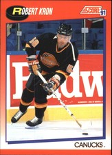1991-92 Score Canadian Bilingual Canucks Hockey Card #257 Robert Kron