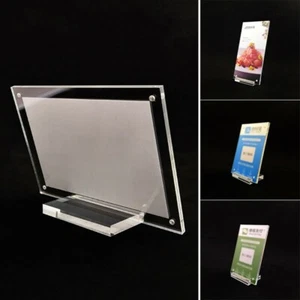 A4 A5 A6 Magnetic Acrylic Table Card Sign Table Card Display Stand Photo Frame - Picture 1 of 28