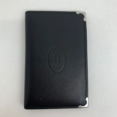 Auténtica Cartera Cartier Cuero Negro Logo SP Vintage Multi Bolsillo Borgoña Foto 1 de 4