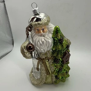 mundgeblasenes Glas Weihnachtsmann Ornament - Bild 1 von 6