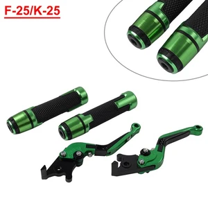 Extendable Brake Clutch Lever Handlebar Grip Set For Kawasaki Ninja 125 Green - Picture 1 of 10