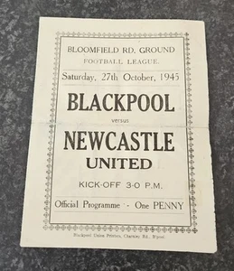 Blackpool V Newcastle United 1945 Programme - Picture 1 of 3