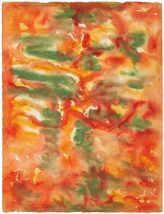 Beauford Delaney Green Red Abstract Paris Watercolor Art Print - Picture 1 of 2