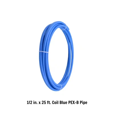 SHARKBITE 1/2 In. X 25 Ft. Coil Blue PEX-B Pipe Flexible Water Tubing for Plumbing