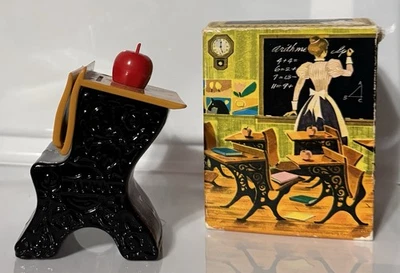 VTG FULL Avon Remember When School Desk Decanter SOMEWHERE Cologne Bottle W/Box - Image 1 of 4