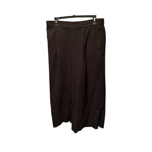 Banana Republic Factory Wide Leg Crop Linen Blend Pants In Black Medium - Picture 1 of 6