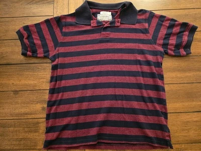 Woods & серый вязаный рубашка поло регби мужской в полоску 100% хлопок L - Изображение 1 из 4