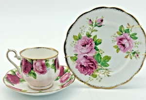 Vintage Royal Albert American Beauty Teetasse, Untertasse & Teller - Bone China England - Bild 1 von 8