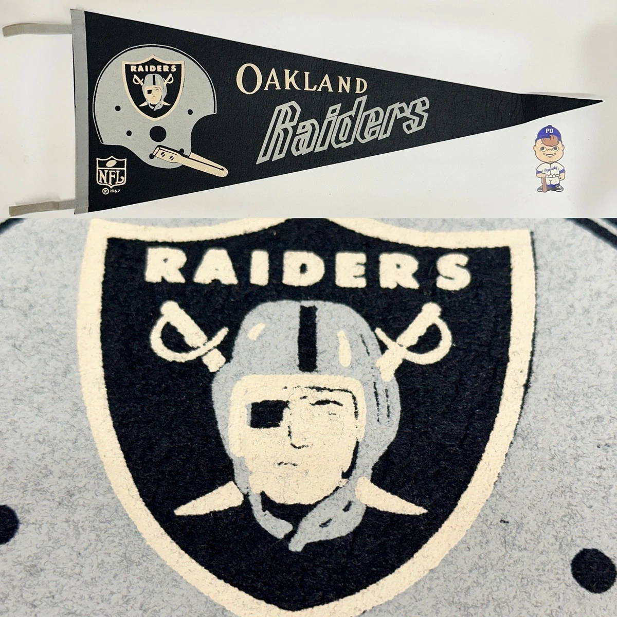 Los Angeles Raiders Football Vintage Sports Pennants & Flags for