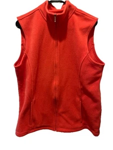 LL Bean Woman’s Polartec Fleece Vest Sz XL Reg Orange EUC c1 - Picture 1 of 10