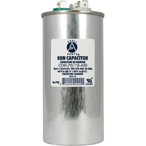 Condensador de doble funcionamiento para CA 70+10 MFD UF (MICROFARADIOS) 370 VAC o 450 VA - Imagen 1 de 8