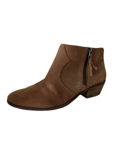 Sam Edelman Damen-Stiefeletten sattelbraun Reißverschluss gestapelt Blockabsatz Größe 9 - Bild 1 von 14
