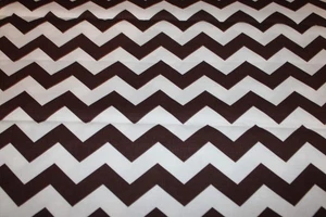 Brown and White Chevron Cotton Fabric 1 Yard 44 Wide - Picture 1 of 1