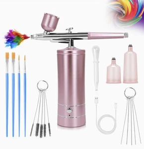 Kit de aerógrafo Kit de cepillo de aire con compresor de aerógrafo dijes de uñas aire inalámbrico... - Imagen 1 de 8