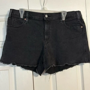 Jeans corti LEVI taglia 14 W32 neri denim taglio elasticizzato vita alta Heritage - Foto 1 di 9