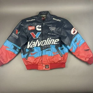 Vintage Leather Mark Martin #6 Valvoline Jacket Jeff Hamilton JH Mens XL NASCAR - Picture 1 of 18