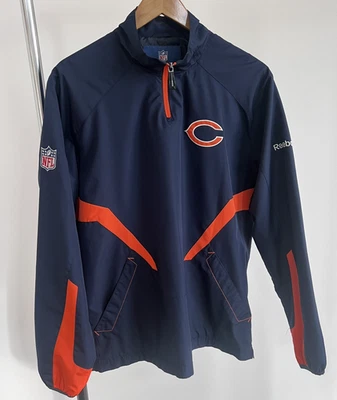 Chicago Bears Reebok ON FIELD NFL Team Waterproof Pullover 1/4 Zip Jacket Small - Image 1 of 4