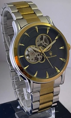 Восстановленные автоматические часы Maserati Velocita с открытым сердечком циферблат двухцветный дизайн - Изображение 1 из 4