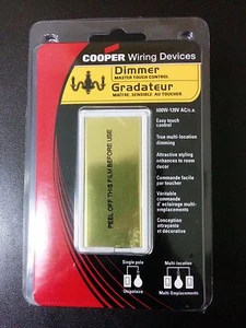 NEW COOPER WIRING 600W Master Touch Control Decora Dimmer White Gold Face 6460W - Picture 1 of 3