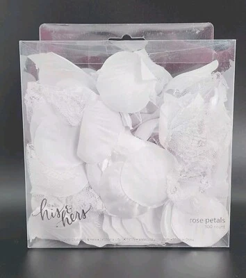 White Silk & Lace Rose Petals 300ct Wedding Flower Girl Party Special Occasion - Image 1 of 3