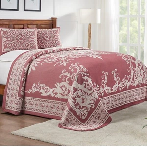 Adalie Lightweight Cotton Blend Jacquard Traditional Medallion Bedspread Set - Picture 1 of 74