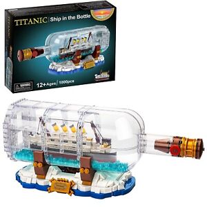 Titanic Ship in a Bottle Creator Expert Building Kit, Collectible Display Mod...