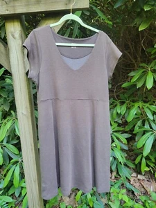 HORNY TOAD Brown soft tencel dress v-neck Fitted Cap Sleeve X-Large Women - Picture 1 of 5