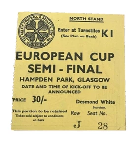 1970 EUROPEAN CUP SEMI-FINAL - CELTIC V LEEDS UNITED- REPLICA MATCH TICKET - Picture 1 of 1