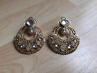 Handmade Indian Earrings With Crystals and Pearls