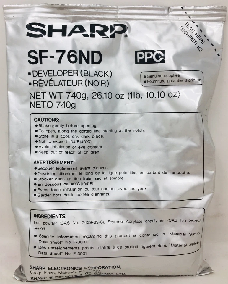 Sharp SF-76ND Desarrollador Original Para Sharp SF-7100 - Imagen 1 de 1