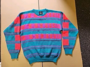 Vintage Demetre Wool Coogi Style Multicolored Sweater Knit Textured Size Men's L - Picture 1 of 4