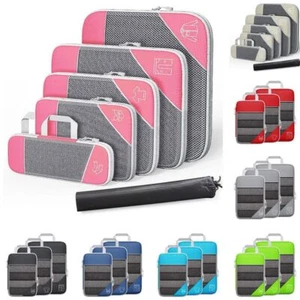 3/6Pcs Compression Packing Cube Expandable Storage Travel Luggage Bags Organizer - Picture 1 of 20