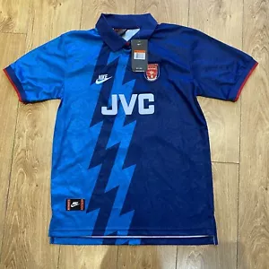 Camiseta de fútbol visitante Arsenal de Nike de 1995/96 GRANDE con 10 Bergkamp en la espalda - Imagen 1 de 7