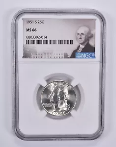 MS66 1951-S Washington Quarter NGC Special Label - Picture 1 of 7