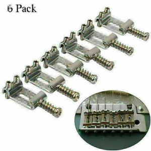6PCS Metal Roller Bridge Tremolo Saddles Guitar for ST Stratocaster Teleecaster - Picture 1 of 7