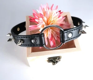 Metal Spikes Studded Collar Choker Necklace Punk - Picture 1 of 5