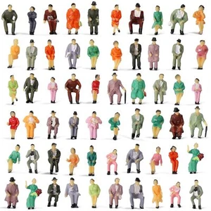 P87S 60pcs All Seated HO Scale 1:87 Painted Figures Passenger Sitting People - Picture 1 of 7