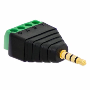 Conector adaptador conector 3,5 mm >Bloque de terminales 4 pines tornillo abrazaderas cable adaptador - Imagen 1 de 10
