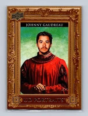 2023-24 Upper Deck Series 1 UD Portraits Johnny Gaudreau #P-3 Blue Jackets - Image 1 of 2