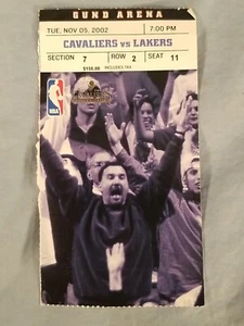 11-5-02 2002 Los Angeles Lakes v Cleveland Cavaliers Ticket Stub *Kobe Bryant - Picture 1 of 2