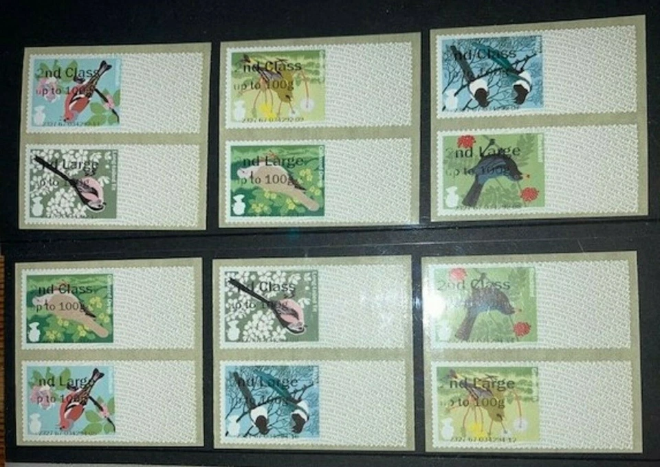 BIRDS 2  INVERTED  set 12 as 6  2nd/2nd LARGE Collector Strips  POST GO  - RARE  - Image 1 of 1