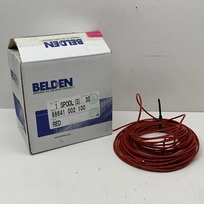 44ft Belden 88641 High Temp 2-Cond 24AWG Copper FEP Shielded Red Cable Wire CMP - Image 1 of 4