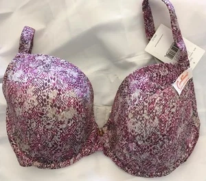 Le Mystere Womens Safari Python Print T-Shirt UW Bra 9978 - US 34DDD/F NWT $68. - Picture 1 of 1