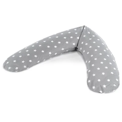 Theraline Bezug für das Komfort Stillkissen 180 cm Big Stars grau - Bild 1 von 4