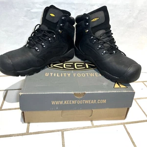 NEW Keen Men's Cleveland Waterproof Lace Up Hiking Boots Sz 10EE Black Steel Toe - Picture 1 of 12