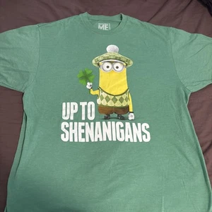 St Patrick’s Day Despicable Me Up To Shenanigans T Shirt Mens XL - Picture 1 of 6