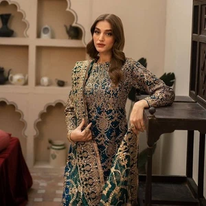 Pakistani Salwar Kameez Ready To Wear Dress Suit Wedding Party Bollywood 3 Piece - Picture 1 of 8