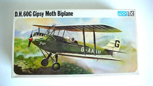KIT FROG 1/72 ème D.H.60G GIPSY MOTH BIPLANE BON ÉTAT COMPLET ANNÉES 60/70 - Picture 1 of 5